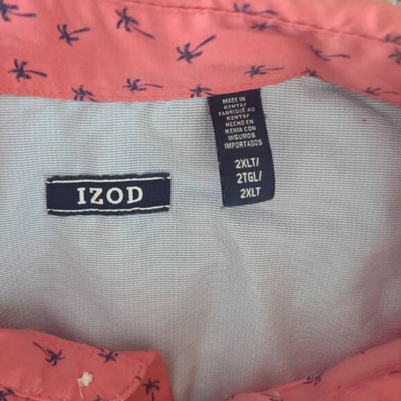 Izod 2XLT PALM PRINT BUTTON UP - Picture 2 of 3